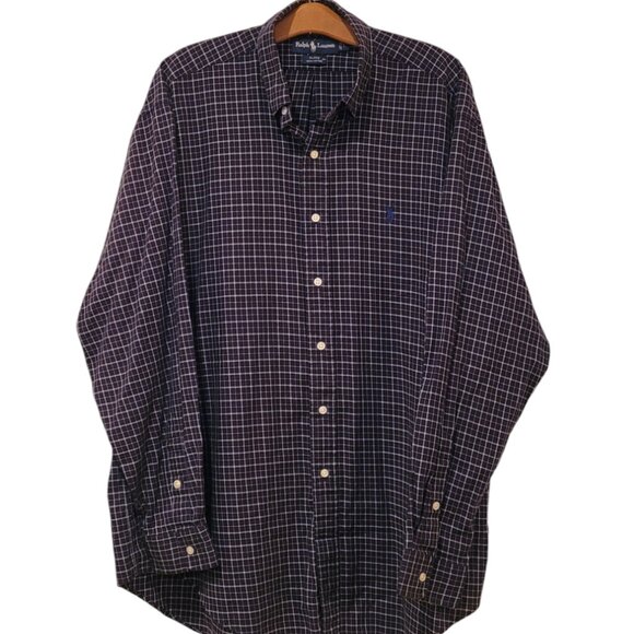 Vintage 90s Ralph Lauren Navy Blake Oxford Button Down, Large - Picture 5 of 8
